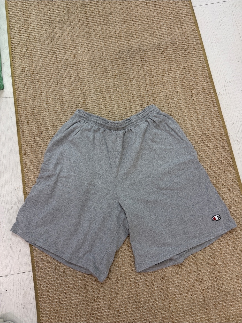 Champion Men's Heather Gray Athletic Shorts with Logo